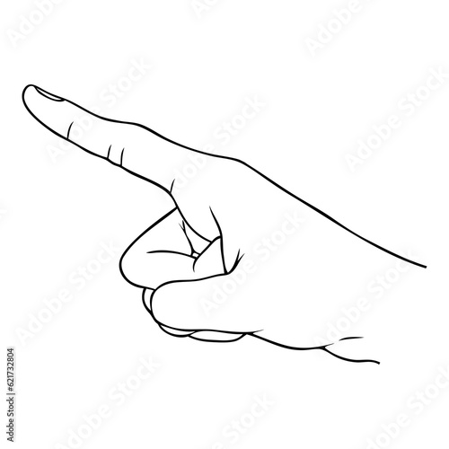 hand pointing sketch illustration