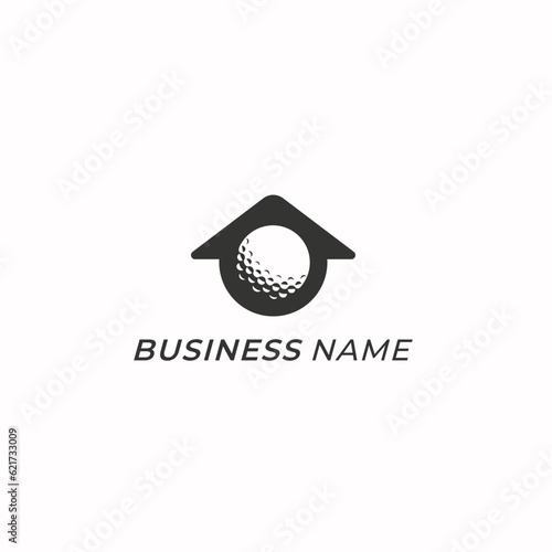 design logo combine home and ball golf