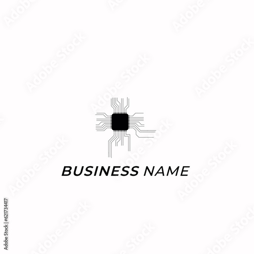 design logo creative chip electronics