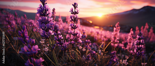 Natürliche Schönheit: Ein Bild von einer malerischen Lavendelwiese mit bunten Wildblumen