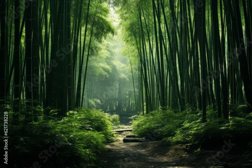 Dense Bamboo Forest  Generative AI
