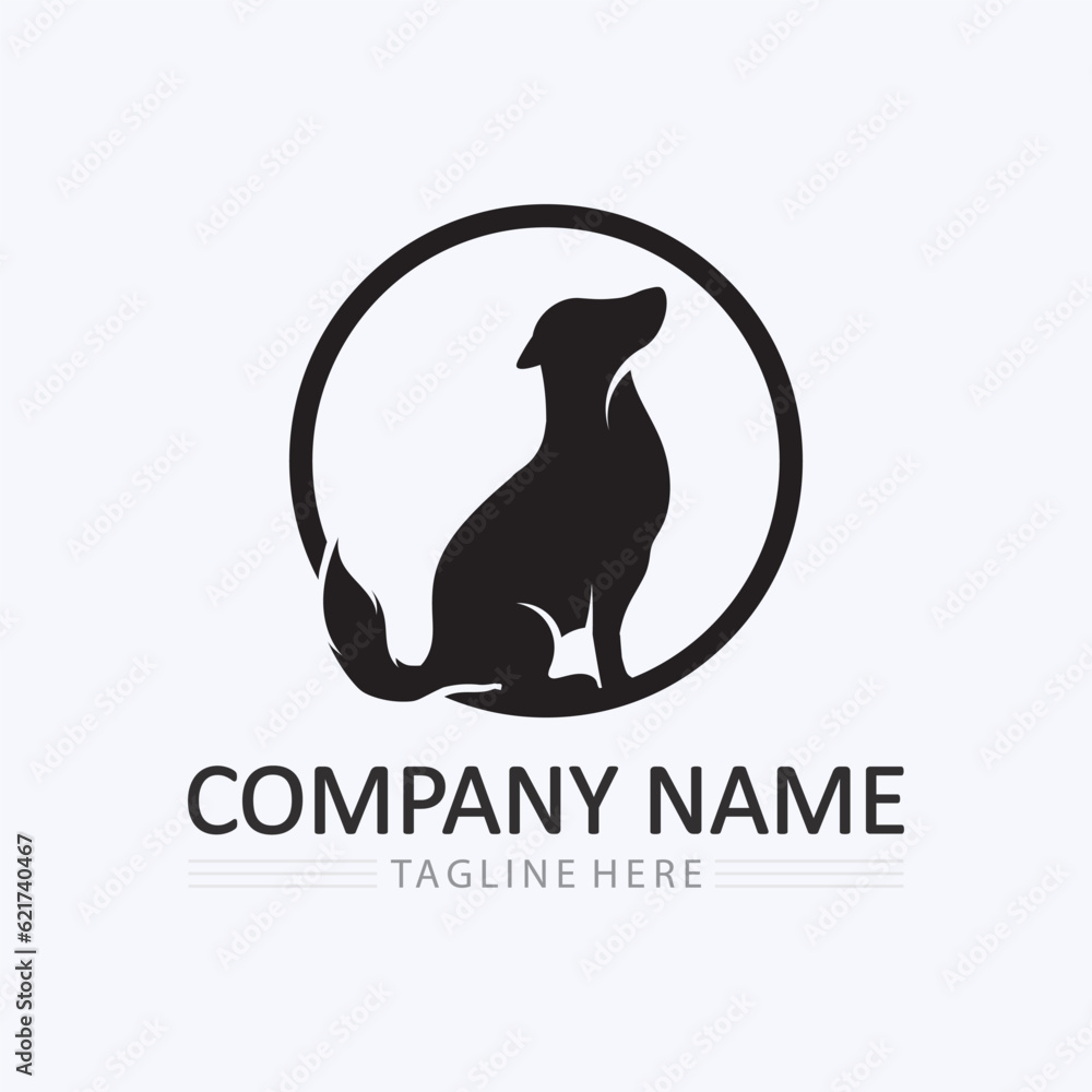 Dog logo and icon animal vector illustration design graphic