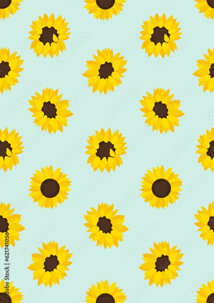 Seamless pattern with sunflower Eps 10 vector. Seamless pattern with sunflower Eps 10 vector.