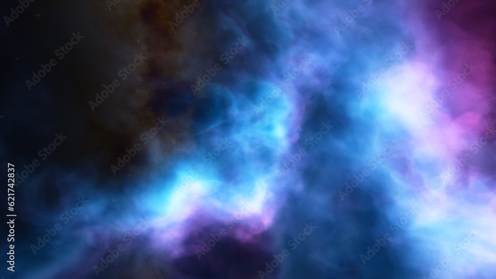 Obraz premium nebula gas cloud in deep outer space, science fiction illustration, colorful space background with stars 3d render 