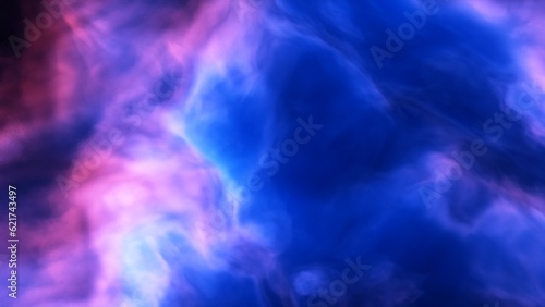 Cosmic background with a blue purple nebula and stars