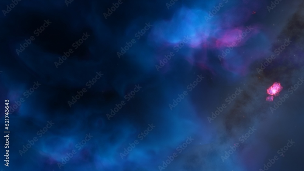 Deep space nebula with stars. Bright and vibrant Multicolor Star field Infinite space outer space background with nebulas and stars. Star clusters, nebula outer space background 3d render
