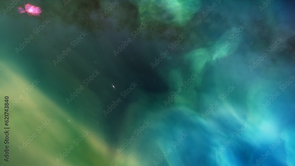 Deep space nebula with stars. Bright and vibrant Multicolor Star field Infinite space outer space background with nebulas and stars. Star clusters, nebula outer space background 3d render
