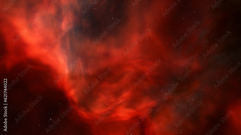 bright nebula, nebula in space, majestic red-purple nebula, beautiful space background 3D render
