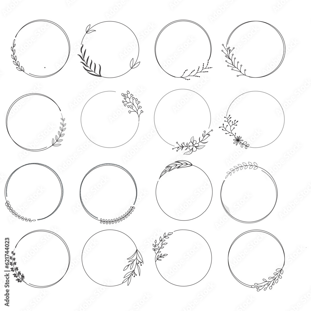 Floral wreaths, big set of floral round frames vector illustration. Perfect for invitations, greeting cards, quotes, blogs, Wedding Frames, posters and more Floral wreaths, big set of floral round frames vector illustration. Perfect for invitations, greeting cards, quotes, blogs, Wedding Frames, posters and more