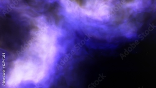 Cosmic background with a blue purple nebula and stars 