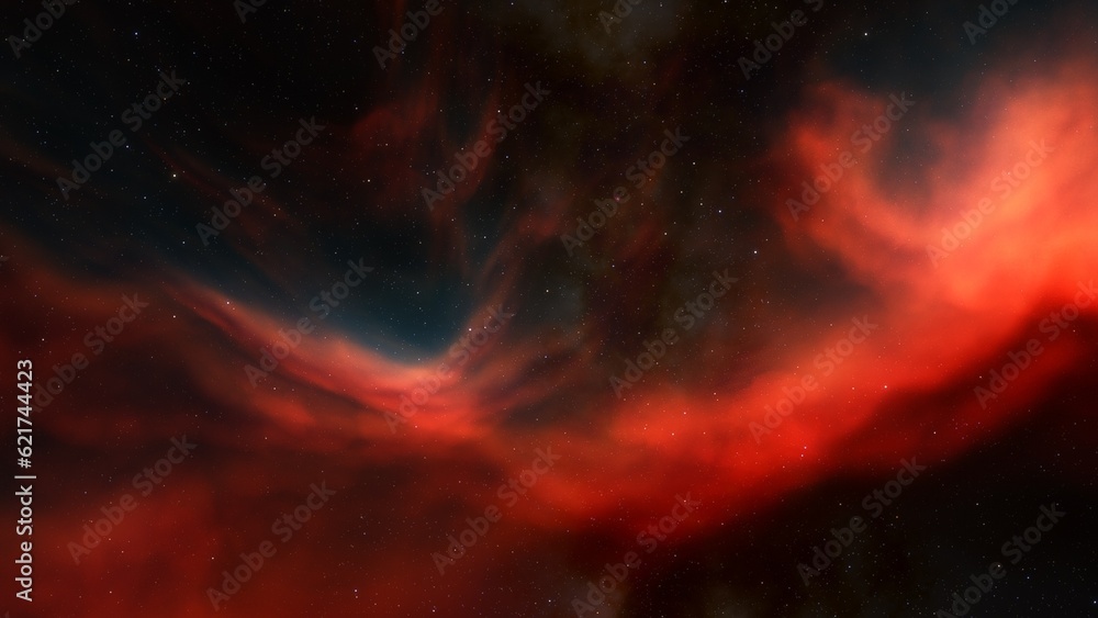 Fototapeta premium nebula gas cloud in deep outer space, science fiction illustration, colorful space background with stars 3d render 