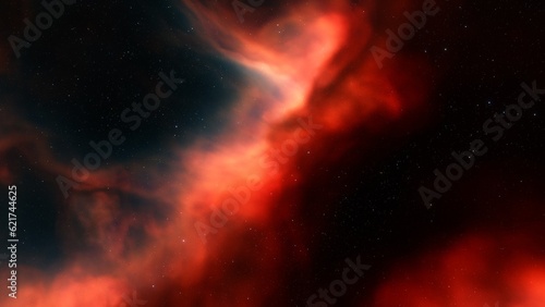 Space background with realistic nebula and shining stars. Colorful cosmos with stardust and milky way. Magic color galaxy. Infinite universe and starry night. 3d render 