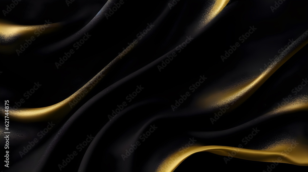 Black fabric with golden color Generative ai Black fabric with golden color Generative ai