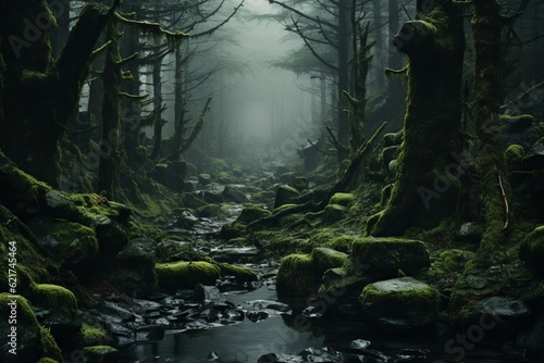 Moss Covered Forest  Generative AI