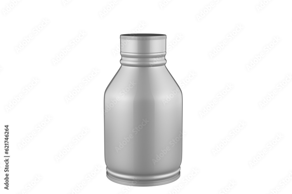 Matte Metallic Drink Bottle Mockup Isolated On White Background Matte Metallic Drink Bottle Mockup Isolated On White Background
