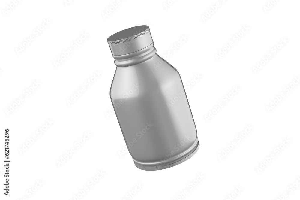 Matte Metallic Drink Bottle Mockup Isolated On White Background Matte Metallic Drink Bottle Mockup Isolated On White Background