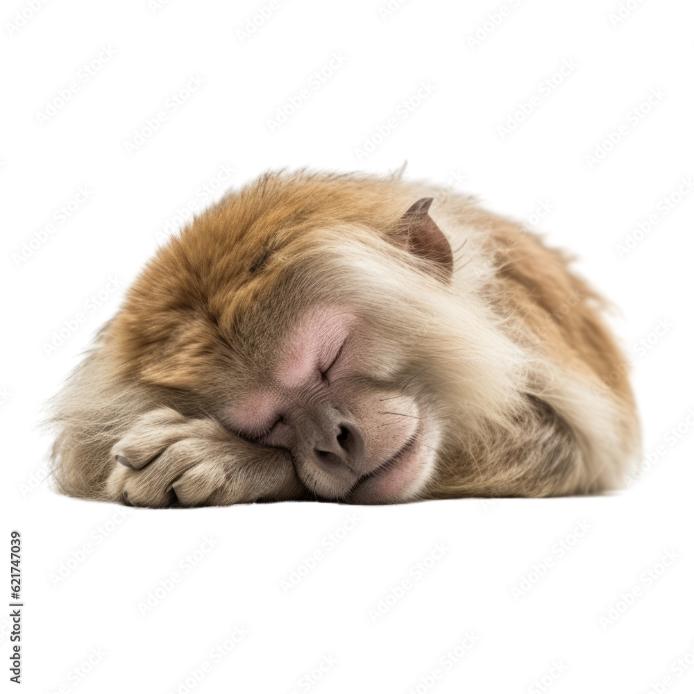 Obraz premium sleep monkey isolated on transparent background cutout