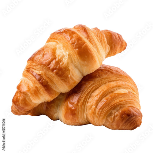 Fotografering croissant isolated on transparent background cutout