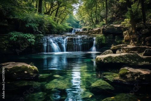 Tranquil Waterfall, Generative AI