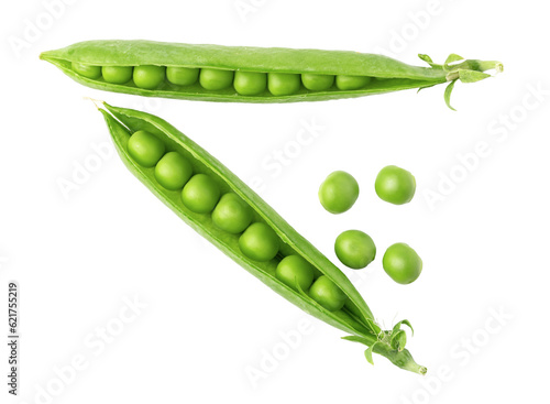 green pea vegetable bean isolated. png file Fototapet