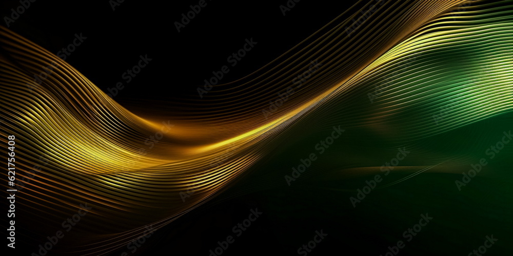 Abstract background with yellow and green wavy lines. Abstract background with yellow and green wavy lines.