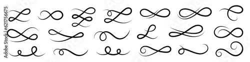 Flourishes, swirls, decorative elements vector collection.