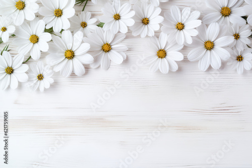 Spring background. fruit flowers on wooden table © Gilang