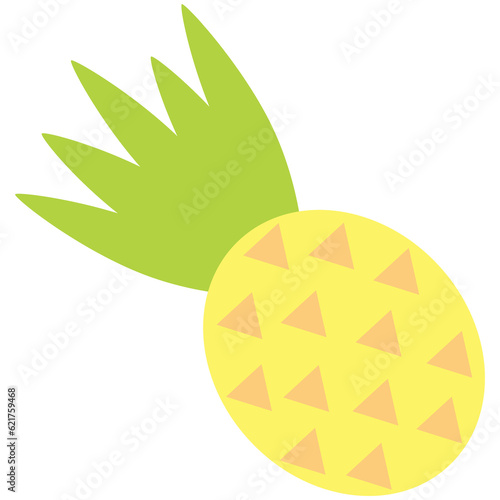 Simple Pineapple Isolated On White Background. Simple Object for Print  Design  Web and App.