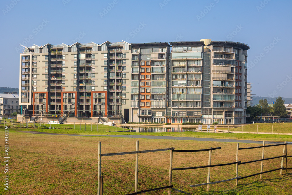 Modern apartment block built as part of a gentrification program 