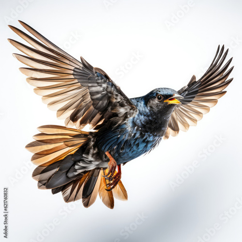 A fledgling Swallow (Hirundinidae) preparing for its first flight. © blueringmedia