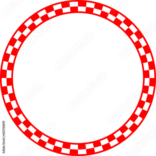 Red and white checkered circle  vector illustration