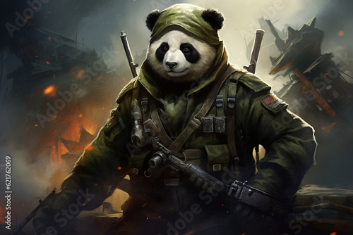 panda war soldier