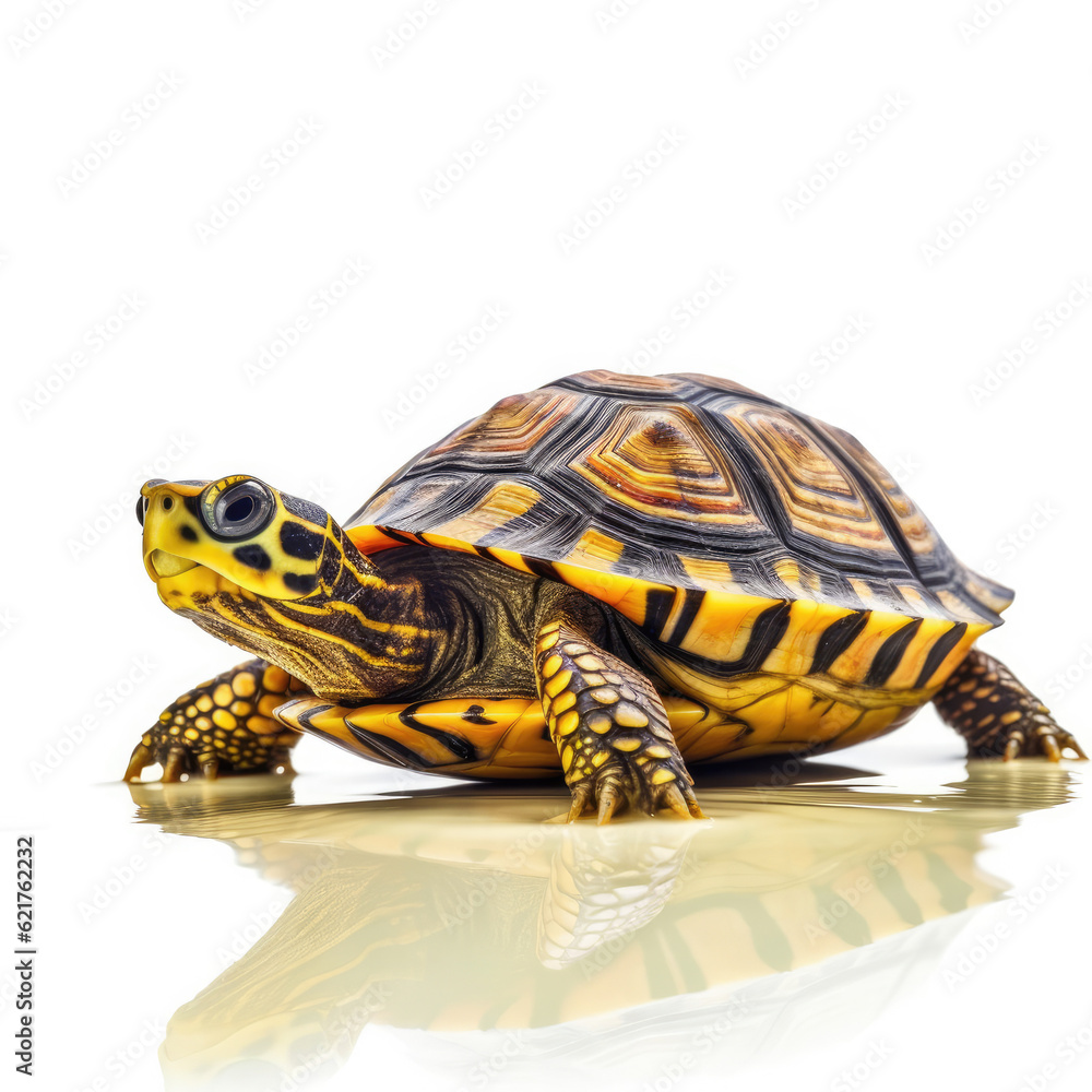 Fototapeta premium A graceful Turtle (Cheloniidae) floating serenely.