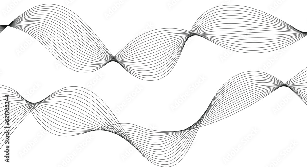 Abstract lines with waves background. Abstract wave element for design. Digital frequency track equalizer. 