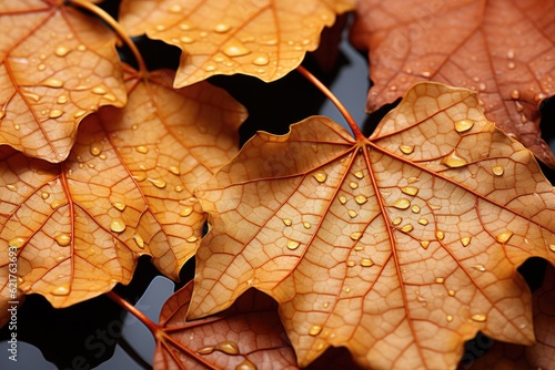 Wallpaper Mural autumn leaves closeup - textured background created using generative AI tools Torontodigital.ca