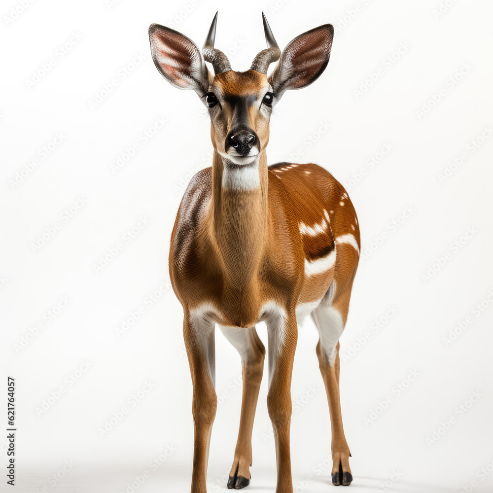 An Impala (Aepyceros melampus) standing alert. An Impala (Aepyceros melampus) standing alert.