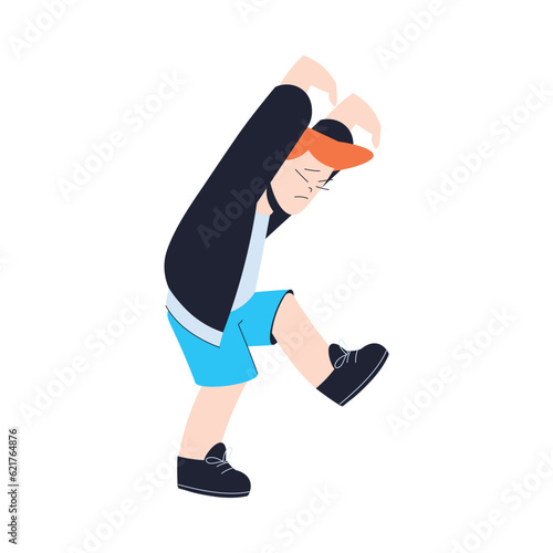 Naughty Boy Scare Somebody Have Bad Behaviour Vector Illustration