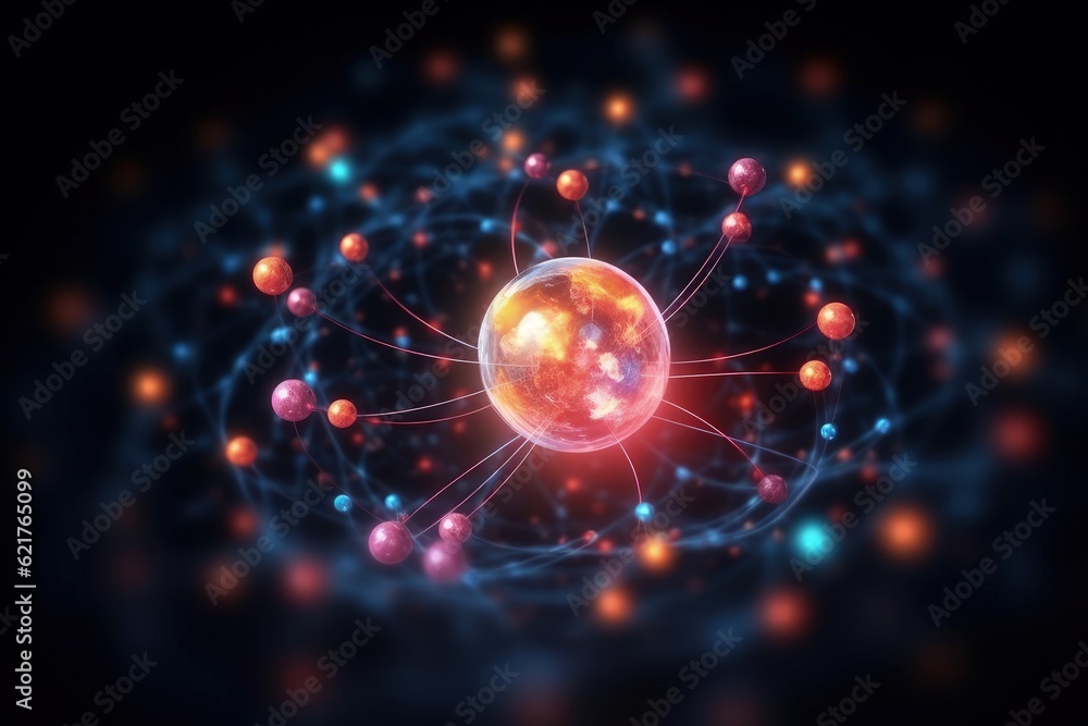 Atomic nucleus electrons neutrons protons. model shows that an atom is