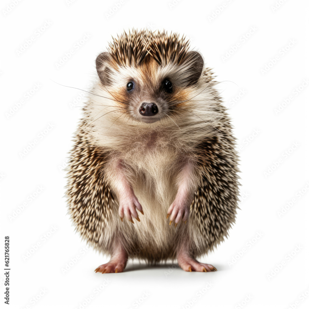 A lovable Hedgehog (Erinaceus europaeus) curiously exploring. - obrazy, fototapety, plakaty 