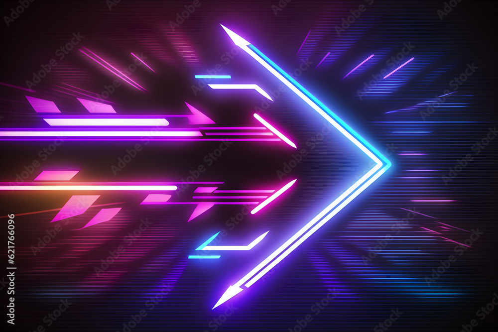 glowing neon arrow sign glowing neon arrow sign