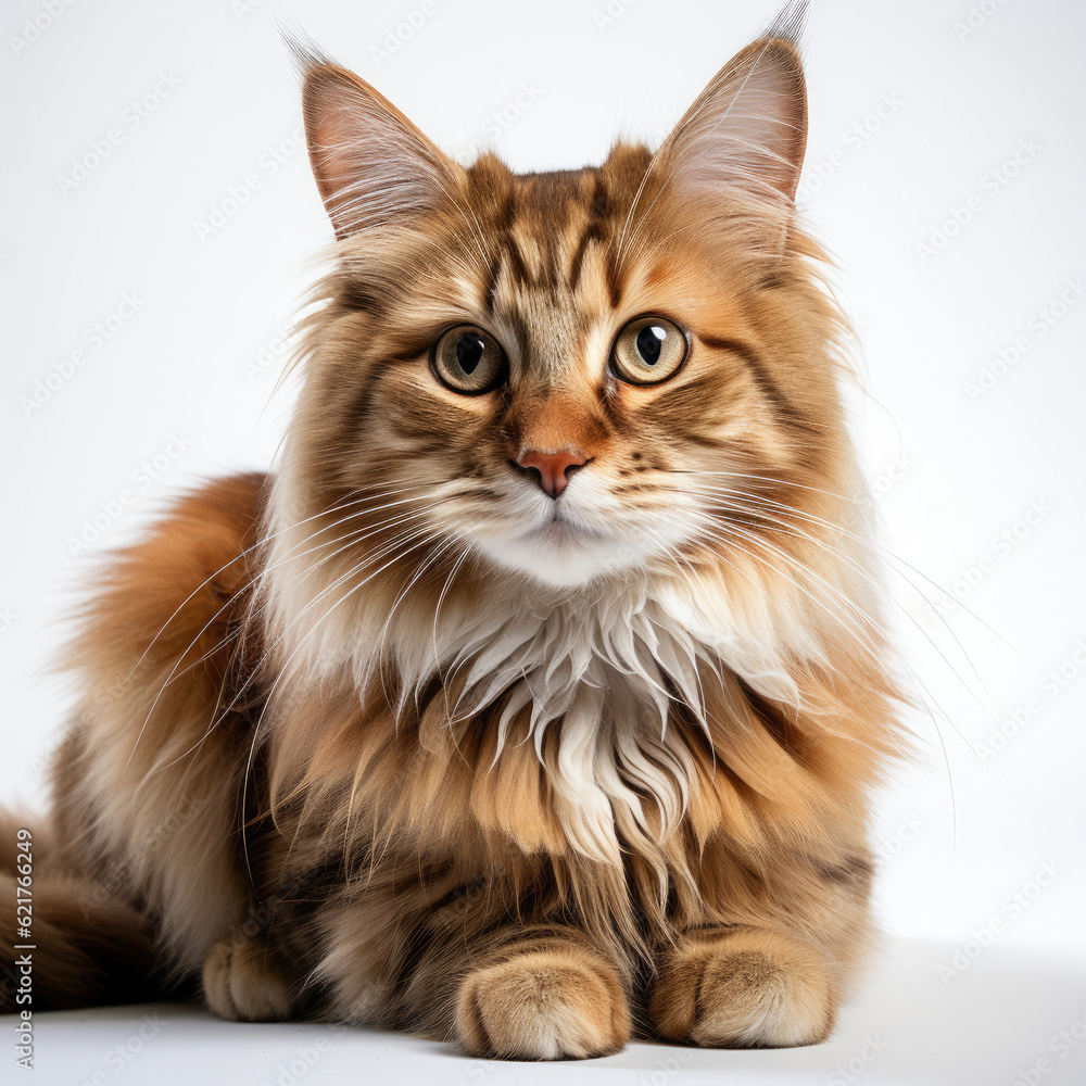 An adorable Siberian Forest Cat kitten (Felis catus) sitting with a curious expression. An adorable Siberian Forest Cat kitten (Felis catus) sitting with a curious expression.