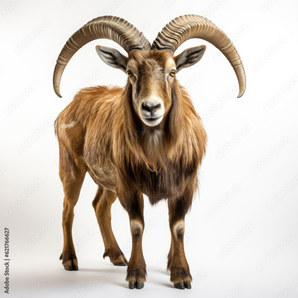 Obraz premium A Nubian Ibex (Capra nubiana) standing tall.