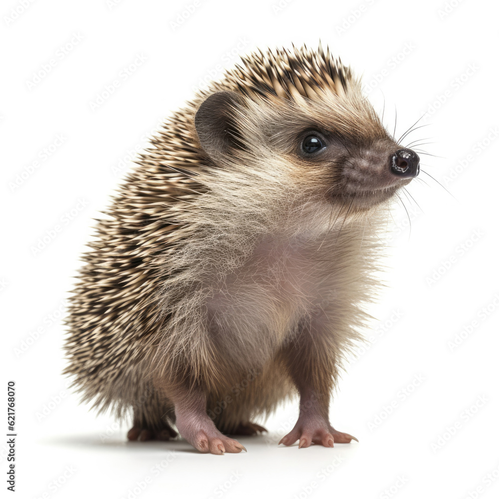 Obraz premium A lovable Hedgehog (Erinaceus europaeus) curiously exploring.