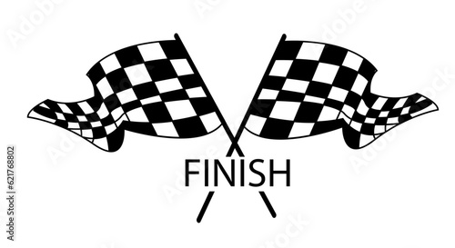 crossed racing flag and chekared flag vector illustration