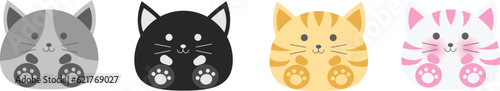 cute cat character set ,animal character vector set 