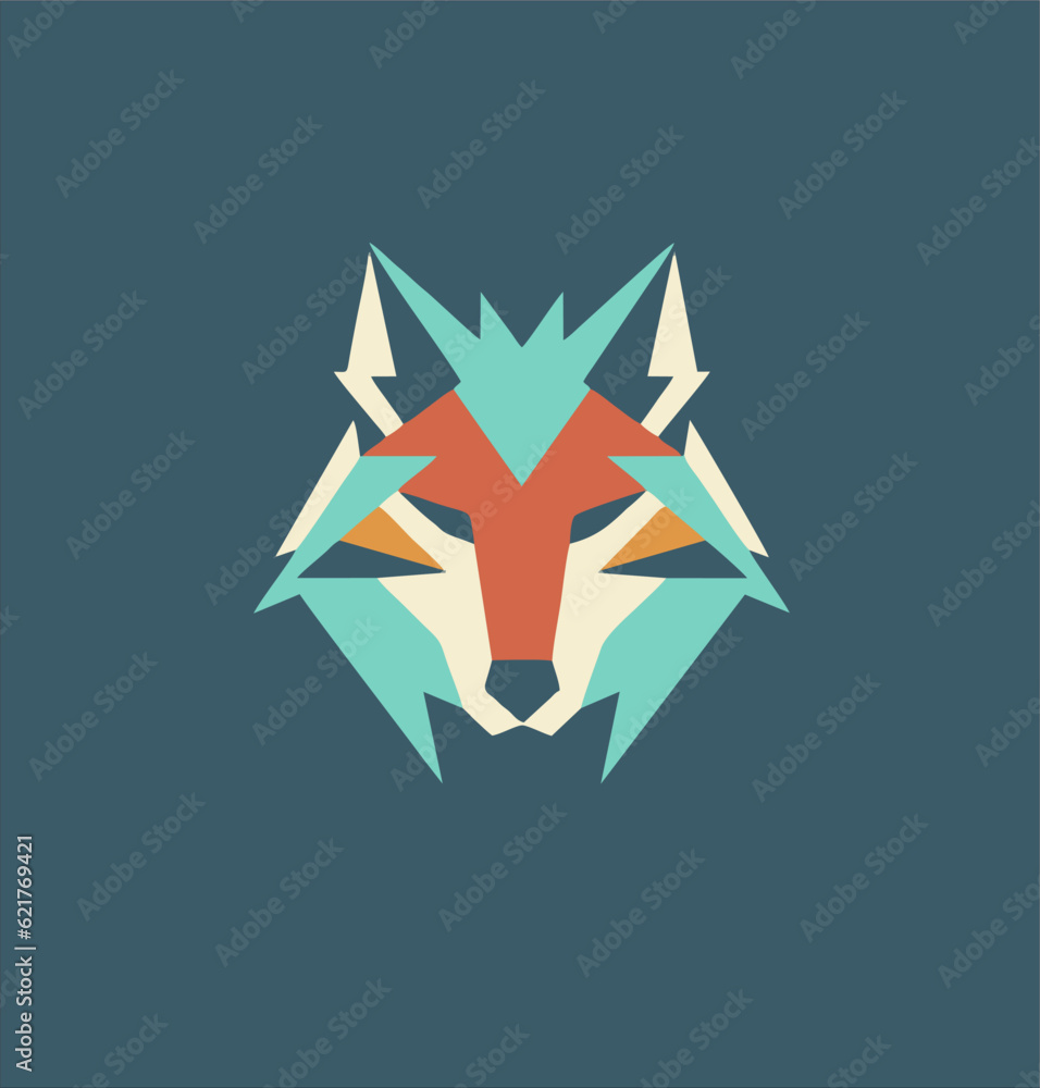 Fototapeta premium Abstract geometric head of a wolf.colorful in wpap style.