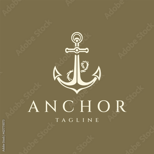Anchor logo design vector illustration