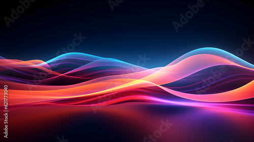 abstract neon glowing colourful pink flowing wave background