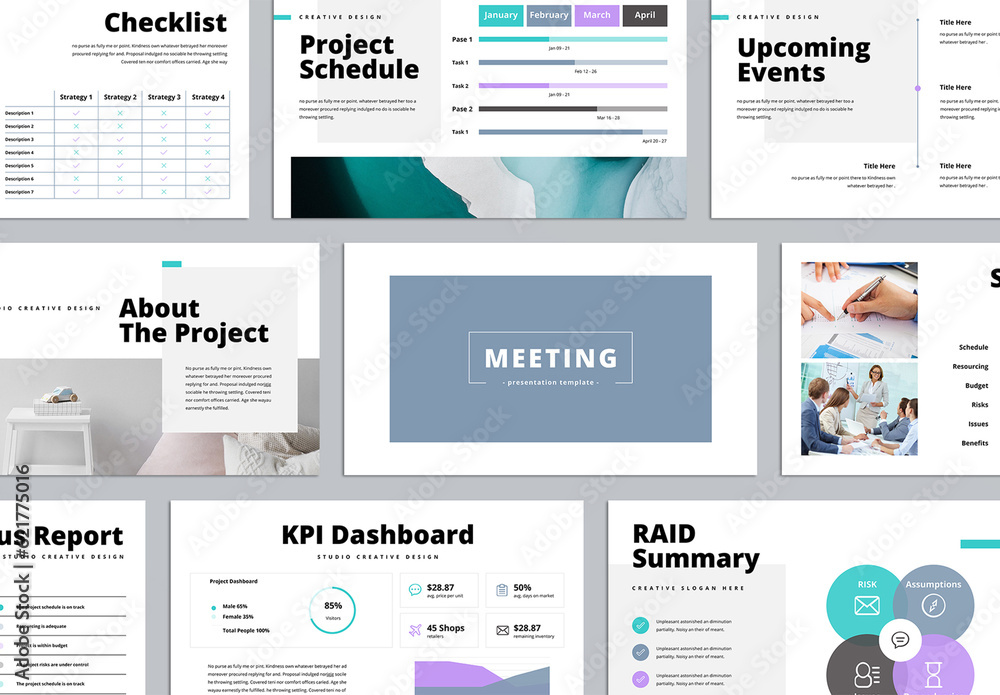 Meeting Presentation Template Stock Template | Adobe Stock