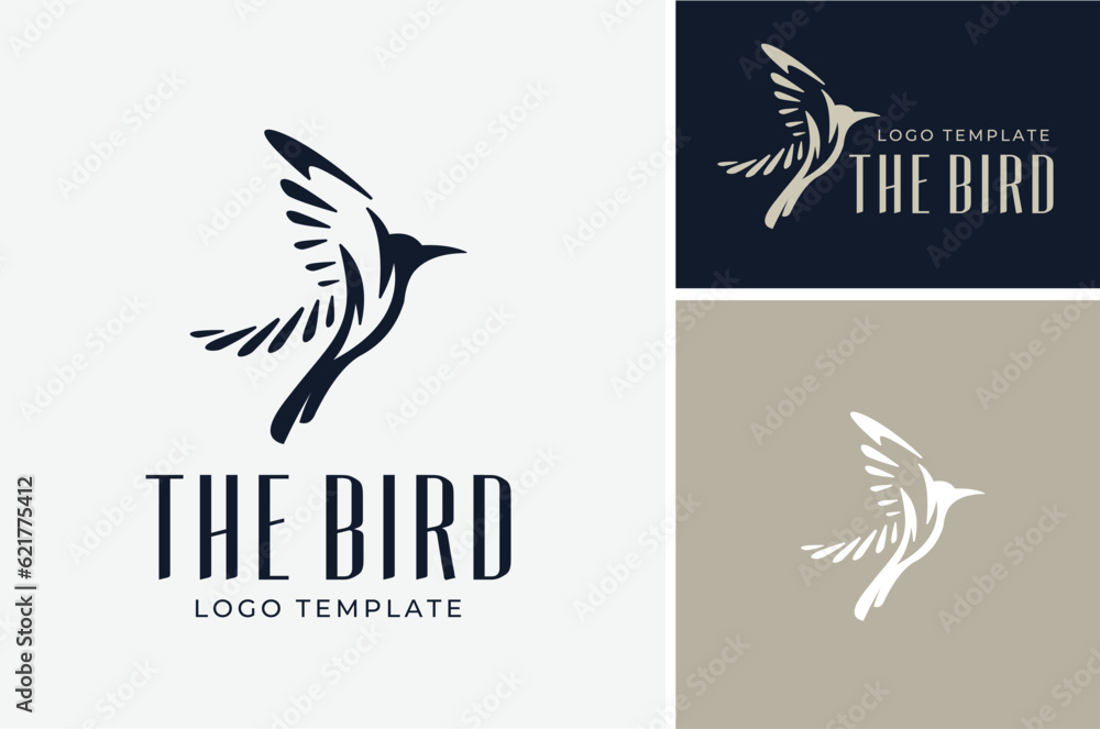 Obraz premium Beauty colibri mockingbird hummingbird Flapping Flying Bird Silhouette Logo Design